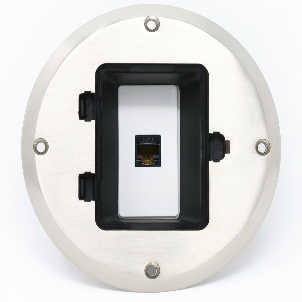 RiteAV 1 Gang 1 Port Cat6 Floor Box - Stainless Steel