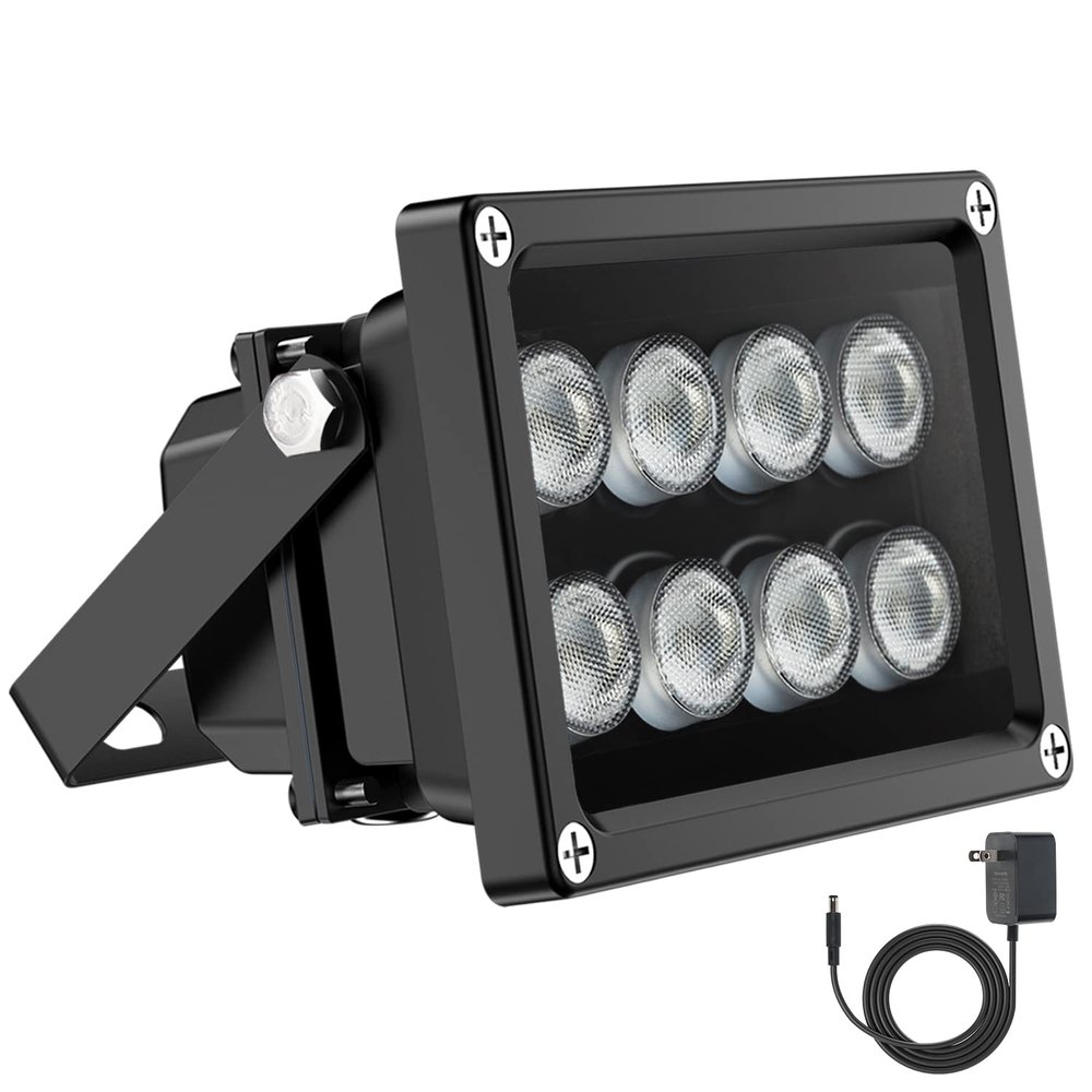Univivi IR Illuminator 90 Degree Wide Angle 8-LEDs IR Infrared Light 850nm Infrared Illuminator for Night Vision IP67 Waterproof Outdoor for Security Cameras