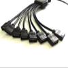 4 Pins black rgb LED Splitter Cable LED Strip Connector 8 Way Splitter Y Splitter for One to Eight RGB 5050 3528 LED Light Strips with,1m rgb wire10x male to male 4pin plugs view 2