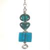 Teal Blue Glass Heart Ceiling Fan Pull Chain view 2