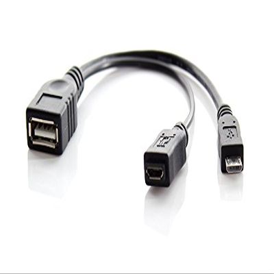 Sanoxy Cable Adapter. USB Female to Micro USB Male + Female Adapter Cable