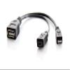 Sanoxy Cable Adapter. USB Female to Micro USB Male + Female Adapter Cable view 1