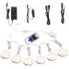 AIBOO Linkable Under Cabinet LED Lighting 12V Dimmable Puck Lights with Wireless RF Remote Control, Hardwired & Wall Plug in for Counter Lighting(6 Lights, Warm White) view 1