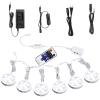 AIBOO Linkable Under Cabinet LED Lighting 12V Dimmable Puck Lights with Wireless RF Remote Control, Hardwired & Wall Plug in for Counter Lighting(6 Lights, Daylight White) view 1