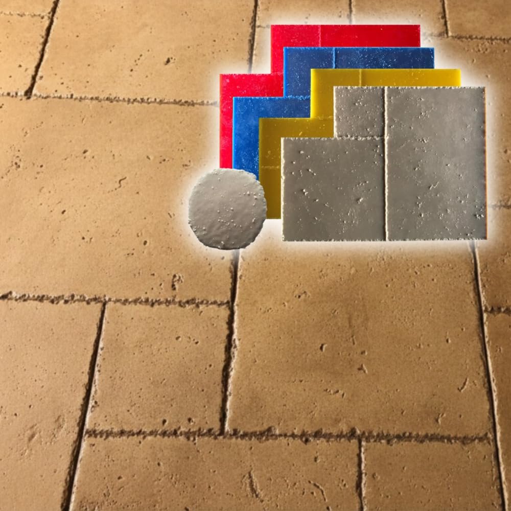 Travertine Ashlar Tile Concrete Stamps Set of 5 | Made in USA | 32" x 24" | Durable Rigid & Flexible Mats for Driveways, Walkways and Patios SM 6000/S-5