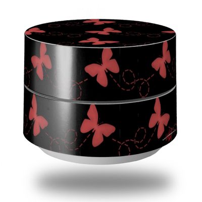 Skin Decal Wrap for Google WiFi Original Pastel Butterflies Red on Black (Google WiFi NOT Included) by WraptorSkinz