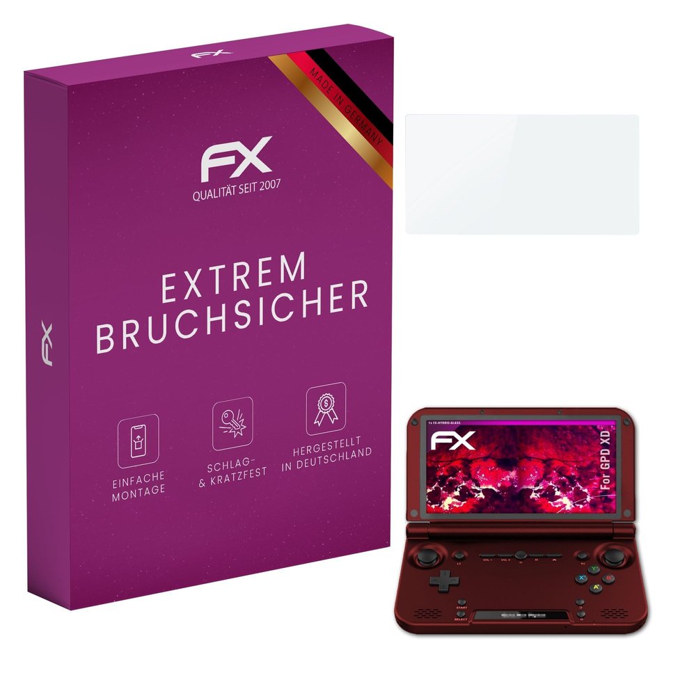 atFoliX Plastic Glass Protective Film compatible with GPD XD, 9H Hybrid-Glass FX Screen Protector