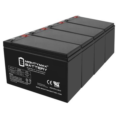 Mighty Max Battery 12V 8Ah SLA Replaces APC Smart UPS SU1400RM2U, SU3000RMUS - 4 Pack