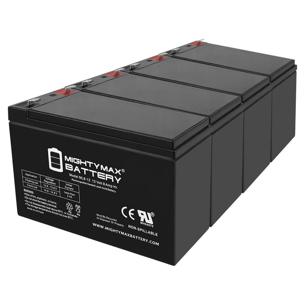 Mighty Max Battery 12V 8Ah SLA Replaces APC Smart UPS SU1400RM2U, SU3000RMUS - 4 Pack