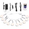 AIBOO Linkable Under Cabinet LED Lighting 12V Dimmable Puck Lights with Wireless RF Remote Control, Hardwired & Wall Plug in for Furniture Cupboard Lighting(10 Lights, Warm White) view 1
