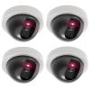 WALI Dummy Fake Security CCTV Dome Camera with Flashing Red LED Light with Security Alert Sticker Decals (SDW-4), 4 Packs, White view 1