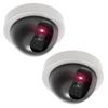 WALI CCTV Dome Fake Camera with Flashing Red Light, 2 Pack, White (SDW-2) view 1