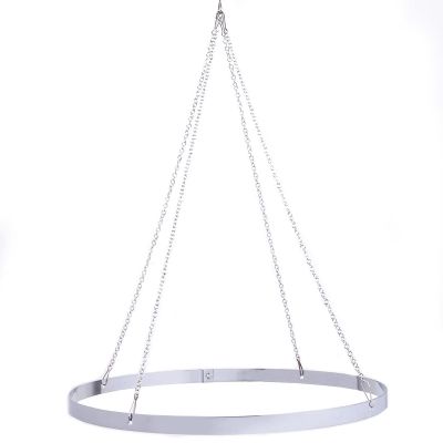 20-Inch Ceiling Draping Hoop Kit Silver Metal Frame Hardware for 4 Hanging Panels Wedding Party Reception Decorations