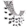 Fun Express Giant 12 Ft x 12" Hanging Black Spider Web Ceiling Halloween Decorations - Premium Indoor & Outdoor Scary Decor for Haunted House, Party, Office & Classroom | Reusable Design view 1