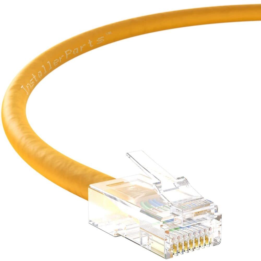 InstallerParts (5 Pack Ethernet Cable CAT6 Cable UTP Non-Booted 100 FT - Yellow - Professional Series - 10Gigabit/Sec Network/High Speed Internet Cable, 550MHZ