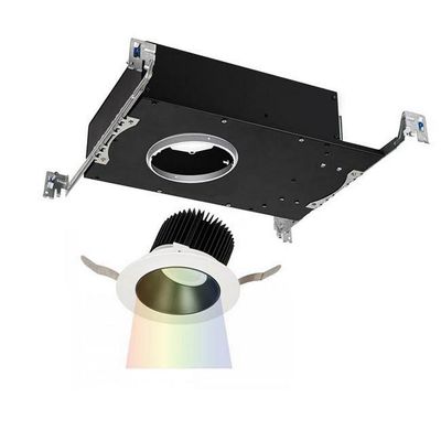 WAC Lighting R3ARWT-A835-BKWT Aether Round Wall Wash Trim with LED Light Engine Flood 50 Beam 3500K White, Black White