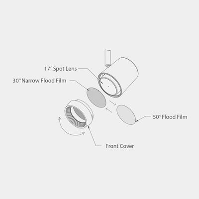 WAC Lighting FILM-16-N WAC Lens & Filters Oculux Track Head Beam, Clear