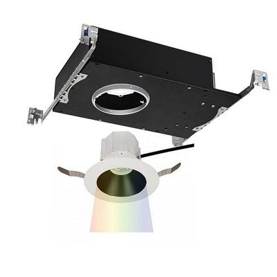 WAC Lighting R3ARDT-F827-BKWT Aether Round Trim with LED Light Engine Flood 40 Beam 2700K Warm White, Black White