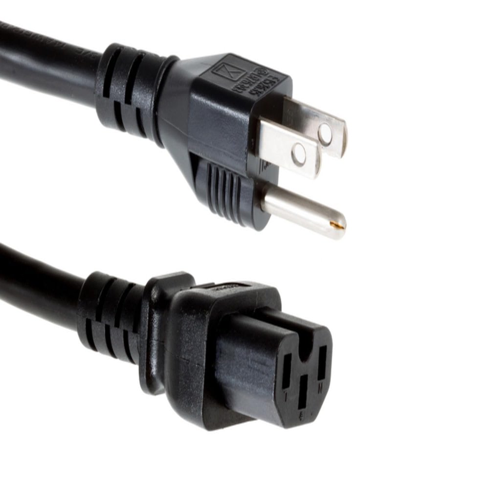 CablesAndKits Heavy Duty AC Power Cord, (Compatible with Cisco P/N CAB-C15-AC), 15A/125V, 14 AWG, 5-15P to C15, (NEMA 5-15P to IEC-60320-C15) 10 ft