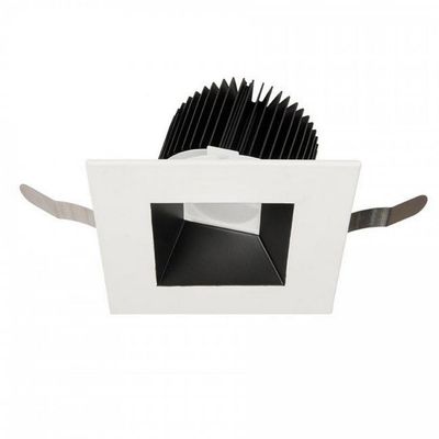 WAC Lighting R3ASWT-A827-BKWT Aether Square Wall Wash Trim with LED Light Engine Flood 50 Beam 2700K Warm White, Black White