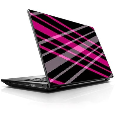15 15.6 inch Laptop Notebook Skin Vinyl Sticker Cover Decal Fits 13.3" 14" 15.6" 16" HP Lenovo Apple Mac Dell Compaq Asus Acer Pink and Black Plaid