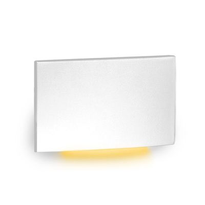 WAC Landscape Lighting, LEDme 120V LED Horizontal Scoop Indoor and Outdoor Step and Wall Light Amber 1800K LED in White