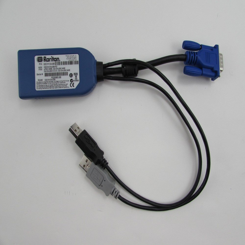 Raritan Dominion D2CIM-DVUSB KX II CIM Computer Interface Module PC KVM Extender, Blue, USB, Automatic, Panel Mount