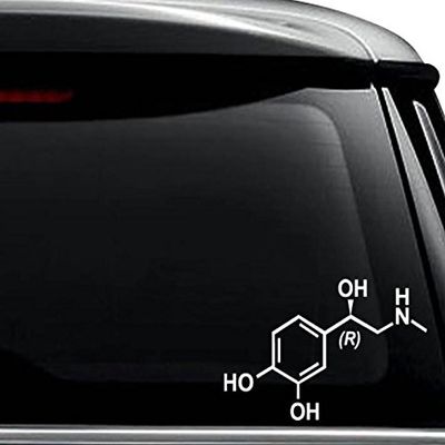 Adrenaline Molecule Decal Sticker For Use On Laptop, Helmet, Car, Truck, Motorcycle, Windows, Bumper, Wall, and Decor Size- [12 inch] / [30 cm] Wide / Color- Matte Black