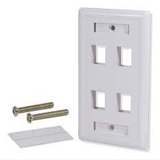 Best 5 Pack Lot 1 port Hole Keystone Jack Wall Plate Smooth Surface White