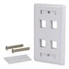 Best 5 Pack Lot 1 port Hole Keystone Jack Wall Plate Smooth Surface White view 1