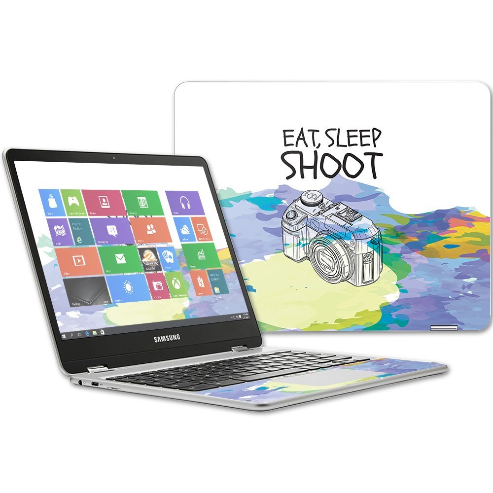 MightySkins Skin Compatible with Samsung Chromebook Plus 12.3"(2017  Eat Sleep Shoot | Protective, Durable, and Unique Vinyl wrap Cover | Easy to Apply, Remove, and Change Styles | Made in The USA