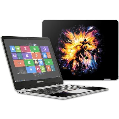 MightySkins Skin Compatible with Samsung Chromebook Plus 12.3"(2017 - Leo Galaxy | Protective, Durable, and Unique Vinyl Decal wrap Cover | Easy to Apply, Remove, and Change Styles | Made in The USA