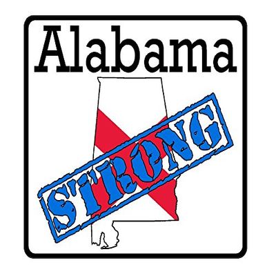 CustomDecal US Alabama State (K3) - Premium Strong Flag Vinyl Decal - American State Pride Sticker for Cars, Trucks, Windows, and Laptops - USA Flag Black and White Design - Waterproof 5''
