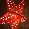 Solid Red Paper Star Lantern with 12 Foot Power Cord Included view 4