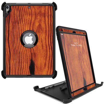 MightySkins Skin Compatible with OtterBox Defender Apple iPad Pro 10.5"(2017) - Knotty Wood | Protective, Durable, and Unique Vinyl wrap Cover | Easy to Apply, Remove | Made in The USA