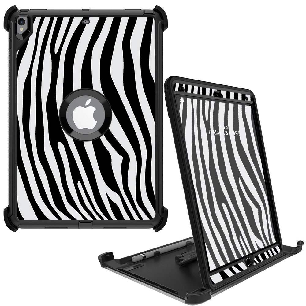 MightySkins Skin Compatible with OtterBox Defender Apple iPad Pro 10.5"(2017) - Black Zebra | Protective, Durable, and Unique Vinyl wrap Cover | Easy to Apply, Remove | Made in The USA