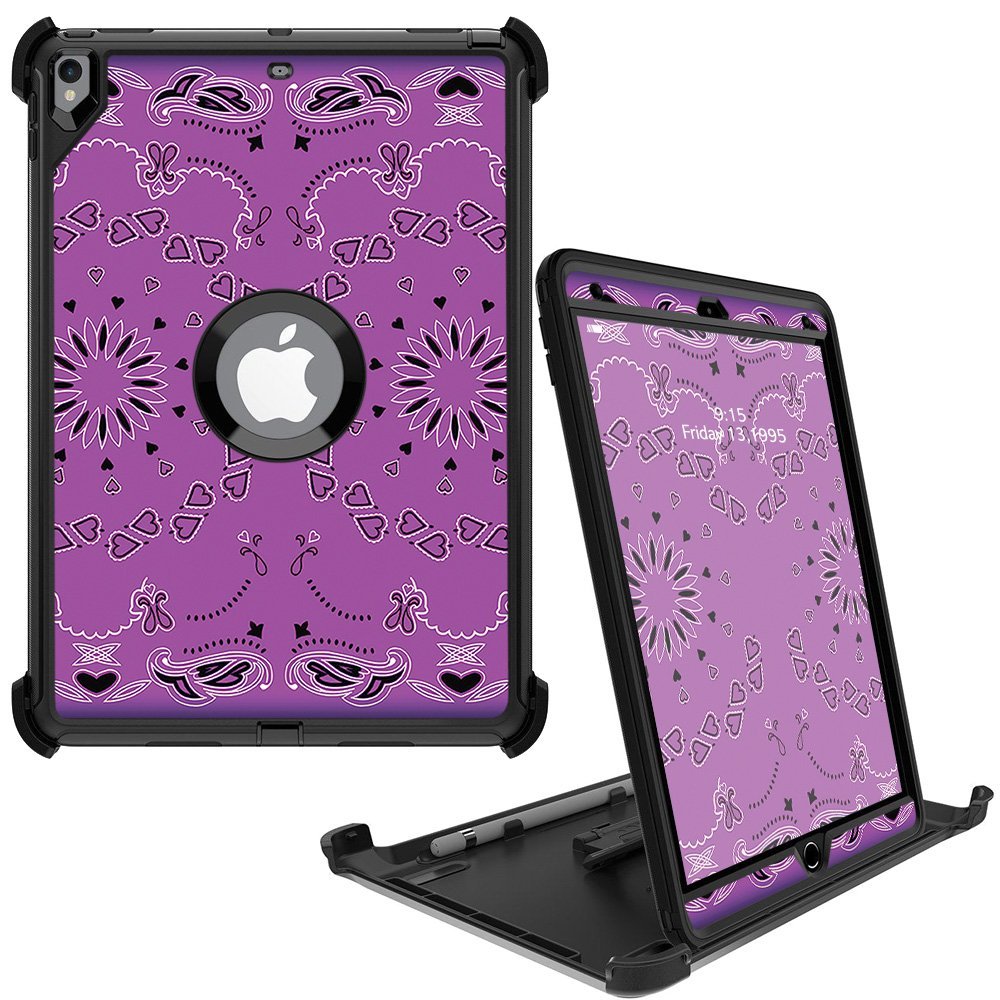 MightySkins Skin Compatible with OtterBox Defender Apple iPad Pro 10.5"(2017) - Purple Bandana | Protective, Durable, and Unique Vinyl wrap Cover | Easy to Apply, Remove | Made in The USA