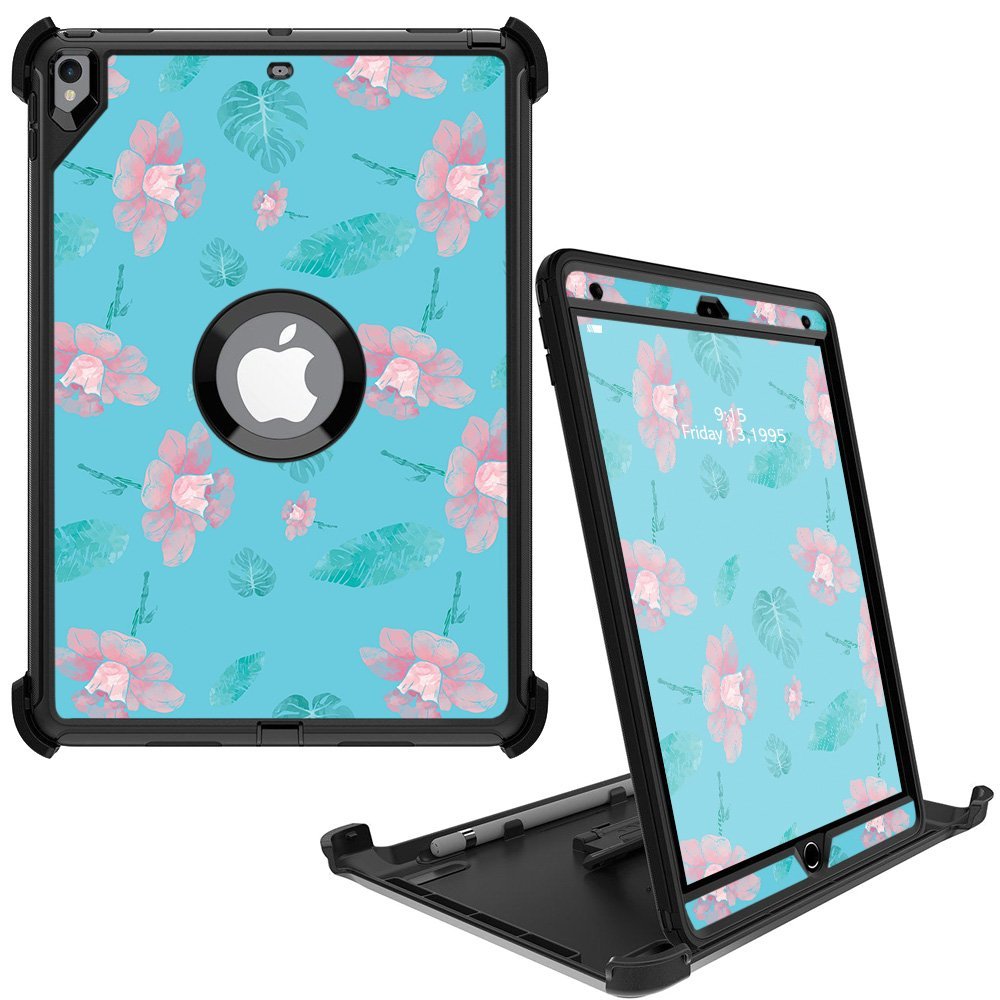 MightySkins Skin Compatible with OtterBox Defender Apple iPad Pro 10.5"(2017) - Water Flowers | Protective, Durable, and Unique Vinyl wrap Cover | Easy to Apply, Remove | Made in The USA