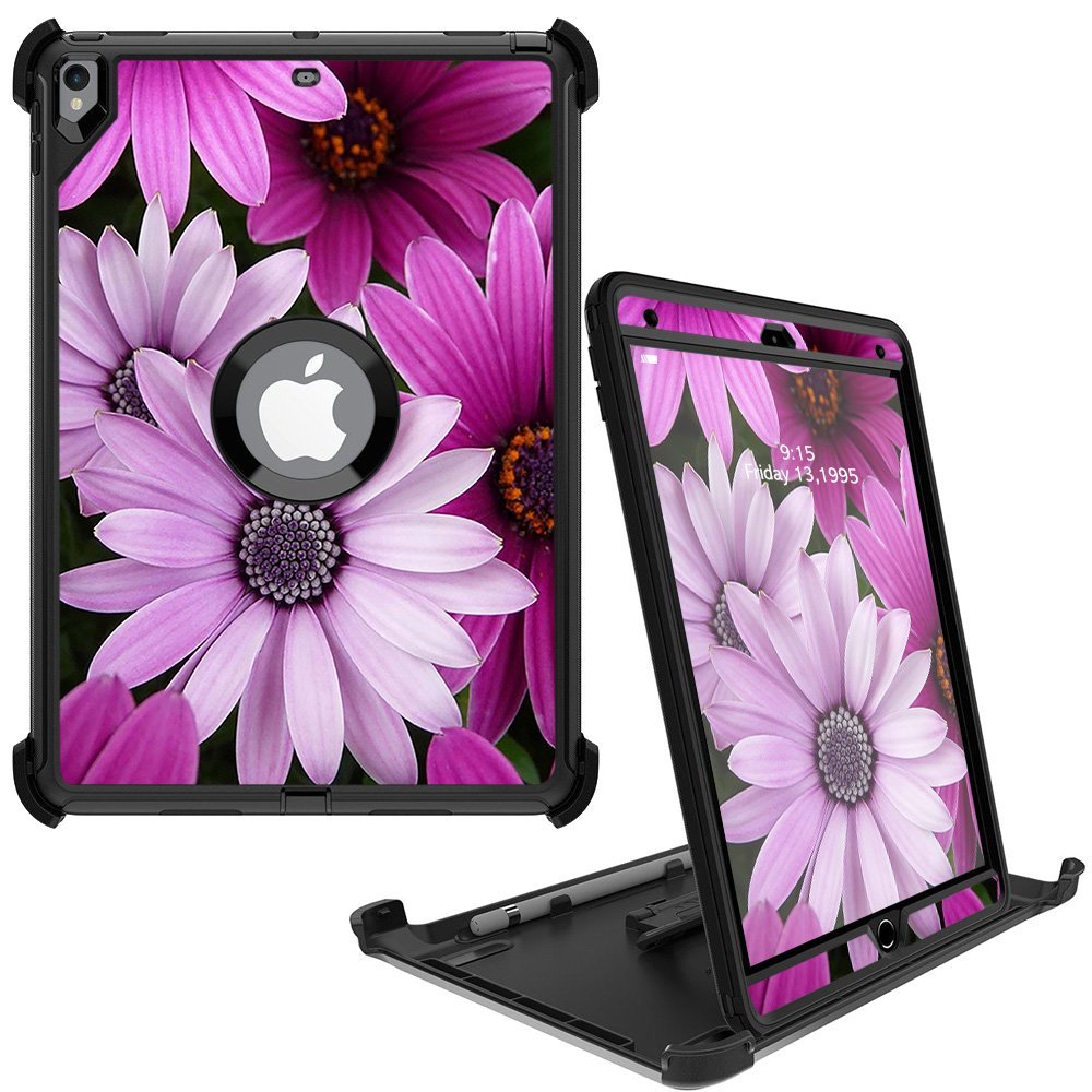 MightySkins Skin Compatible with OtterBox Defender Apple iPad Pro 10.5"(2017) - Purple Flowers | Protective, Durable, and Unique Vinyl wrap Cover | Easy to Apply, Remove | Made in The USA