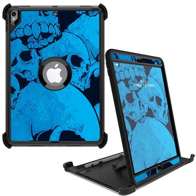 MightySkins Skin Compatible with OtterBox Defender Apple iPad Pro 10.5"(2017) - Blue Skulls | Protective, Durable, and Unique Vinyl wrap Cover | Easy to Apply, Remove | Made in The USA