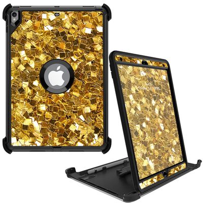 MightySkins Skin Compatible with OtterBox Defender Apple iPad Pro 10.5"(2017) - Gold Chips | Protective, Durable, and Unique Vinyl wrap Cover | Easy to Apply, Remove | Made in The USA