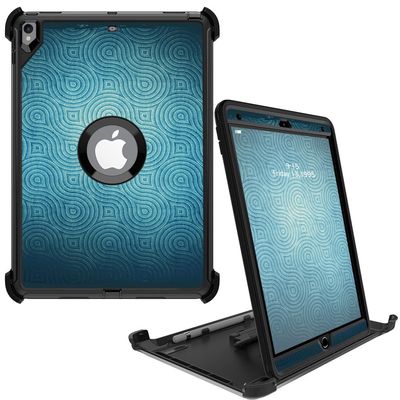 MightySkins Skin Compatible with OtterBox Defender Apple iPad Pro 10.5"(2017) - Blue Swirls | Protective, Durable, and Unique Vinyl wrap Cover | Easy to Apply, Remove | Made in The USA