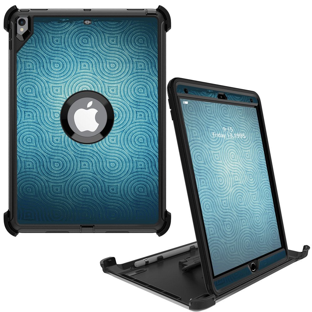 MightySkins Skin Compatible with OtterBox Defender Apple iPad Pro 10.5"(2017) - Blue Swirls | Protective, Durable, and Unique Vinyl wrap Cover | Easy to Apply, Remove | Made in The USA