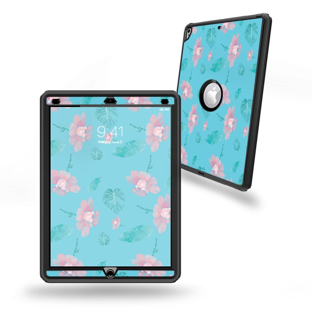 MightySkins Skin Compatible with OtterBox Defender Apple iPad Pro 12.9"(2017) - Water Flowers | Protective, Durable, and Unique Vinyl wrap Cover | Easy to Apply, Remove | Made in The USA