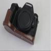 6D Mark II Leather Case, BolinUS Handmade PU Leather Half Camera Case Bag Cover Bottom Opening Version for Canon EOS 6D Mark II With Hand Strap - Coffee view 2