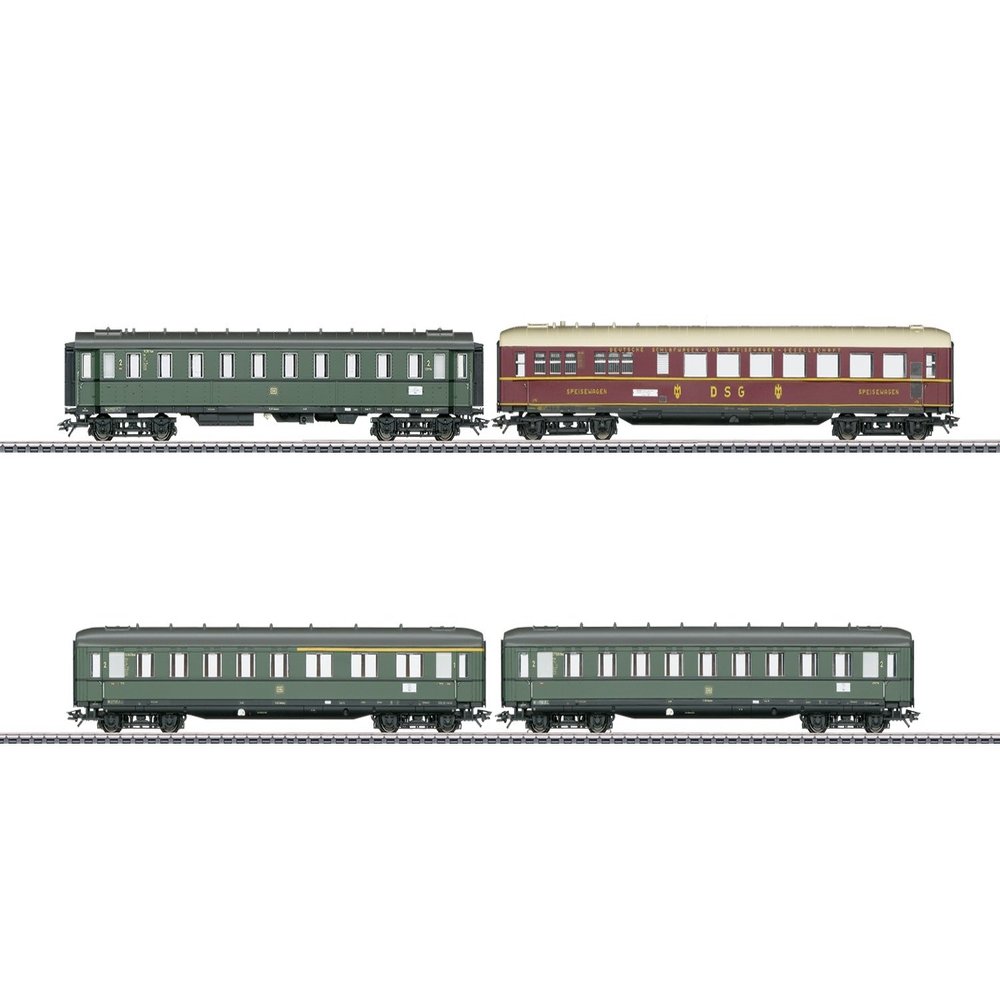 MARKLIN HO Luxury Passengers DB Express SCHNELLZUG WAGENSET 43279, Coachs Cars W/Finely INTERIORS Details