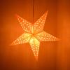 Solid Yellow Paper Star Lantern with 12 Foot Power Cord Included view 4