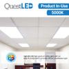 QUEST MANUFACTURING QuestLED 2x4 LED Ceiling Light 4 Pack, 50W, 5000K, Flat Ultra-Slim Dimmable Edge Lit LED Panel Light view 3