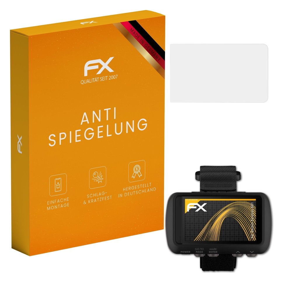 atFoliX Screen Protector compatible with Garmin Foretrex 601 Screen Protection Film, anti-reflective and shock-absorbing FX Protector Film (3X)