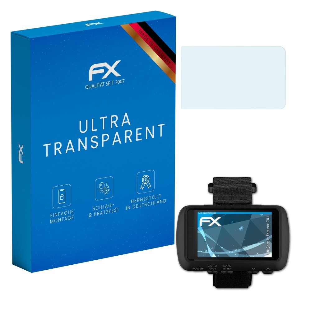 atFoliX Screen Protection Film compatible with Garmin Foretrex 701 Screen Protector, ultra-clear FX Protective Film (3X)